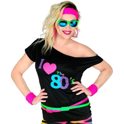 e-Carnavalskleding.nl Disco shirt dames 80's neon - Shirt e-Carnavalskleding.nl Disco shirt dames 80's neon - Shirt
