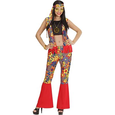 Widmann XL Hippie Kostym - Elefantbenspåsar med vida ben, Färgglada mönster Widmann XL Hippie Kostym - Elefantbenspåsar med vida ben, Färgglada mönster