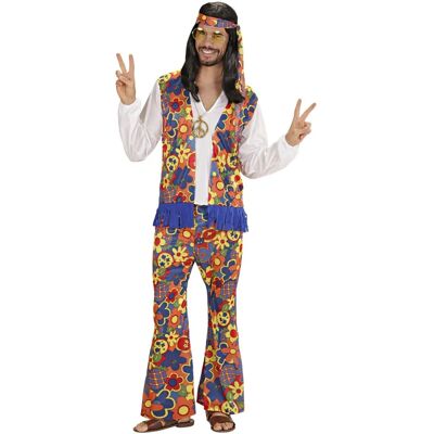 Widmann Hippie Kostuum voor Mannen - Kleurrijk 60s Carnivaloutfit Widmann Hippie Kostuum voor Mannen - Kleurrijk 60s Carnivaloutfit