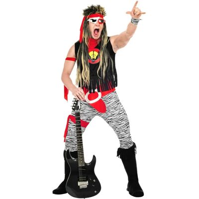 e-Carnavalskleding.nl Rock Star Costume - Zebra Pants - Red Belt e-Carnavalskleding.nl Rock Star Costume - Zebra Pants - Red Belt
