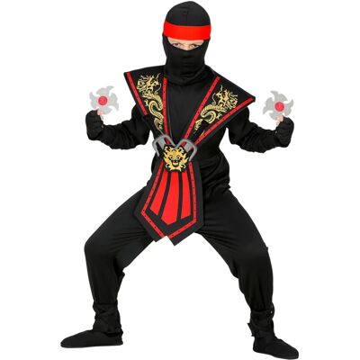 Costume da Ninja Rosso per Bambini - 128cm - 5-7 Anni Costume da Ninja Rosso per Bambini - 128cm - 5-7 Anni