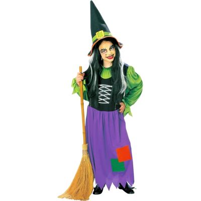 Costume da strega per bambine Widmann - 128 Cm / 5-7 Anni - Costume Costume da strega per bambine Widmann - 128 Cm / 5-7 Anni - Costume