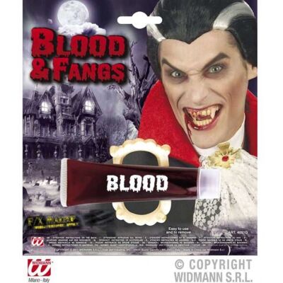 WIDMANN 4031D Vampirzähne mit Blut - Karnevalsaccessoire WIDMANN 4031D Vampirzähne mit Blut - Karnevalsaccessoire