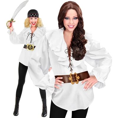 e-Carnavalskleding.nl Chemise pirate femmes S blanche - Costume de pirate e-Carnavalskleding.nl Chemise pirate femmes S blanche - Costume de pirate