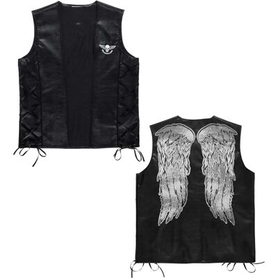 Widmann Biker Vest - Leatherlook with Wing Print, M/L Widmann Biker Vest - Leatherlook with Wing Print, M/L