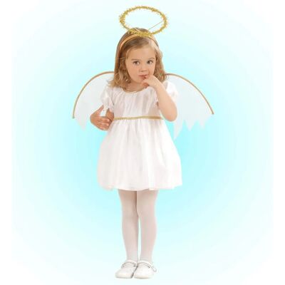 Déguisement d'ange pour enfant Widmann - Robe blanche, ailes, halo Déguisement d'ange pour enfant Widmann - Robe blanche, ailes, halo