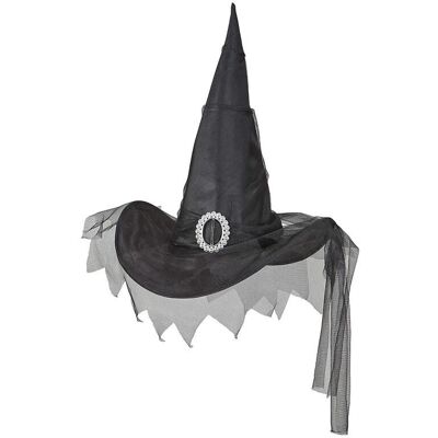 Chapeau de sorcière WIDMANN avec voile et boucle - Accessoire de costume Chapeau de sorcière WIDMANN avec voile et boucle - Accessoire de costume