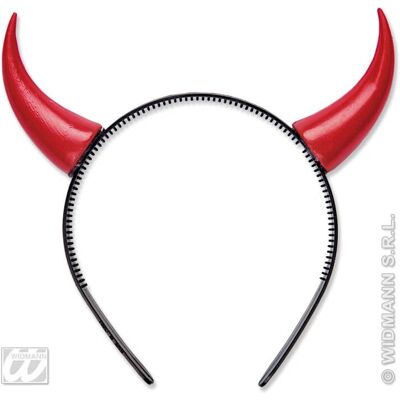 WIDMANN 5483C Diadema con corna di diavolo rosse WIDMANN 5483C Diadema con corna di diavolo rosse