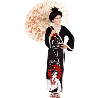 Disfraz de geisha negra Widmann para niños - Kimono y accesorios Disfraz de geisha negra Widmann para niños - Kimono y accesorios