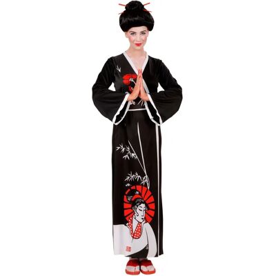 My Other Me Geisha Kimono Bianco e Nero Cintura Costume - Costumi My Other Me Geisha Kimono Bianco e Nero Cintura Costume - Costumi