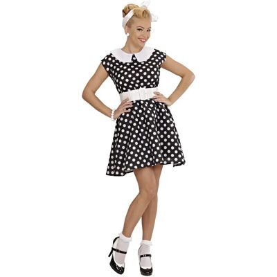 Widmann 50s Style Costume - Black & White Polka Dots Widmann 50s Style Costume - Black & White Polka Dots