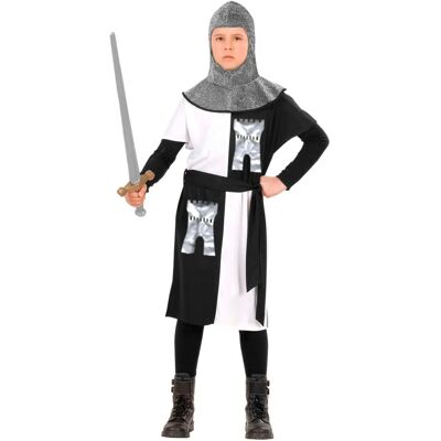 Déguisement de Chevalier Médiéval pour Enfants - Blanc & Noir - 5-7 Ans Déguisement de Chevalier Médiéval pour Enfants - Blanc & Noir - 5-7 Ans