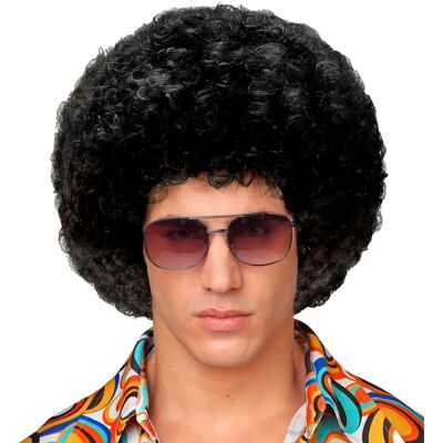 Peluca Afro Rizada Negra Unisex Widmann - Complemento de cabello Peluca Afro Rizada Negra Unisex Widmann - Complemento de cabello