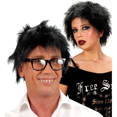 Finidi Model Zwarte Nerd Pruik - Unisex Finidi Model Zwarte Nerd Pruik - Unisex