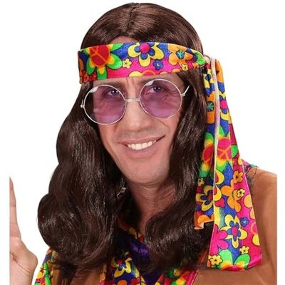 Jadeo Adult Hippie Brown Wig - 60s Costume Accessory Jadeo Adult Hippie Brown Wig - 60s Costume Accessory