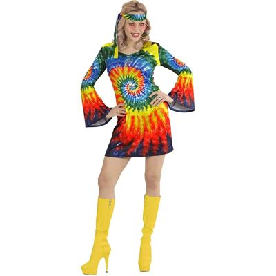 Strój Hippie Psychodeliczny Widmann - Sukienka & Opaska na głowę Strój Hippie Psychodeliczny Widmann - Sukienka & Opaska na głowę