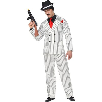 Costume da gangster bianco a righe Widmann - S Costume da gangster bianco a righe Widmann - S