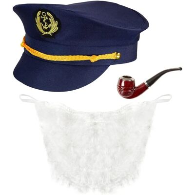 Widmann Captain Costume Set - Blue, 3-Piece, Unisex Widmann Captain Costume Set - Blue, 3-Piece, Unisex