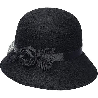 Widmann Svart filtret Charleston-hatt - Hatt Widmann Svart filtret Charleston-hatt - Hatt