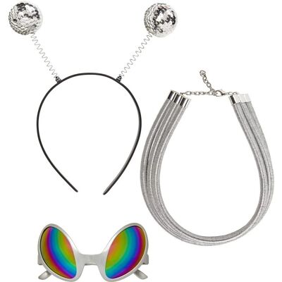 Boland Alien Verkleedset - Zilverkleurig, 3-delig Boland Alien Verkleedset - Zilverkleurig, 3-delig