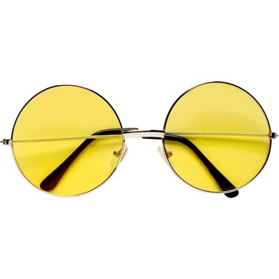 Lunettes Hippie Grandes Rondes Jaunes - Publicité Lunettes Hippie Grandes Rondes Jaunes - Publicité