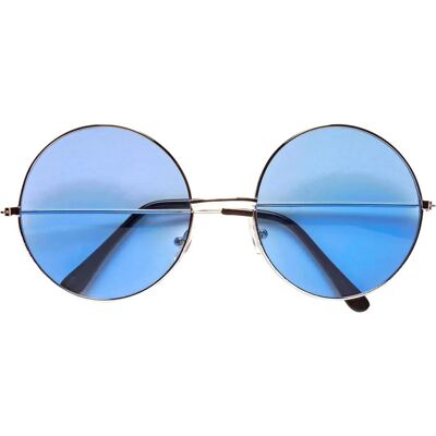 Lunettes Hippie Rondes Bleues - Style Années 70 - Publicité Lunettes Hippie Rondes Bleues - Style Années 70 - Publicité