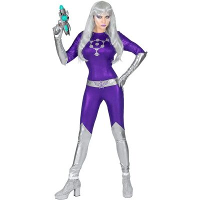 Disfraz de Mujer Espacial Lila y Plata con Sistema Planetario - Traje de Espacio Disfraz de Mujer Espacial Lila y Plata con Sistema Planetario - Traje de Espacio