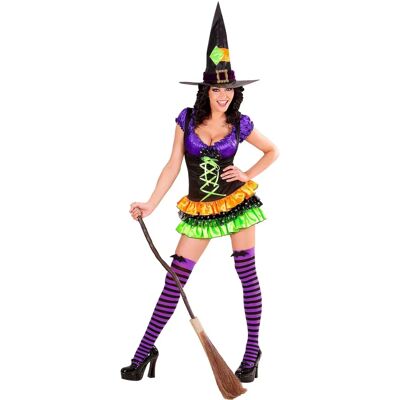Disfraz de bruja multicolor Widmann - M Disfraz de bruja multicolor Widmann - M
