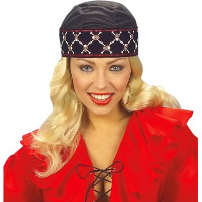 Jadeo Adult Pirate Bandana - Black with Skull Border Jadeo Adult Pirate Bandana - Black with Skull Border