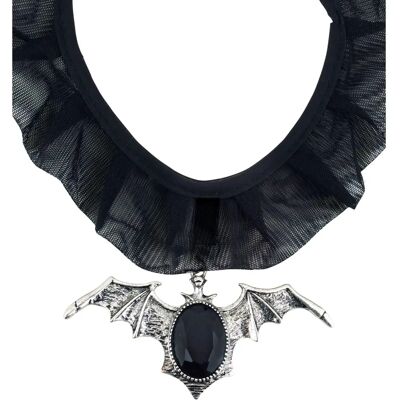 My Other Me Zwart Voile Gothic Halloween Fledermuis Choker My Other Me Zwart Voile Gothic Halloween Fledermuis Choker