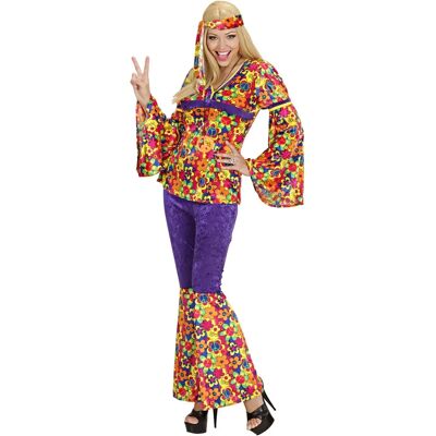 Costume Hippie en Velours Widmann - Style Flower Power, Pantalons à pattes d'éléphant, Bandeau - Publicité Costume Hippie en Velours Widmann - Style Flower Power, Pantalons à pattes d'éléphant, Bandeau - Publicité