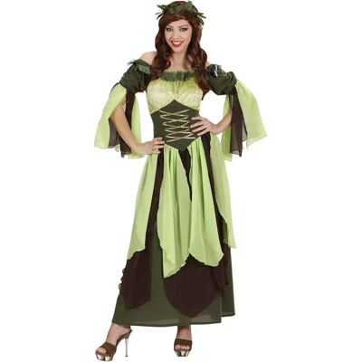 Widmann Woman Nature Costume - Green Medieval Dress & Ivy Crown - Size M Widmann Woman Nature Costume - Green Medieval Dress & Ivy Crown - Size M