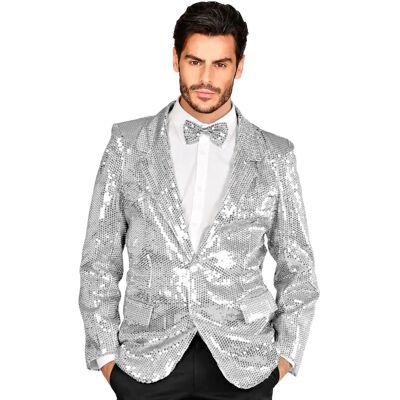Giacca argento con paillettes Widmann - Uomo - Stile anni '80 Giacca argento con paillettes Widmann - Uomo - Stile anni '80