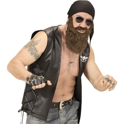 Widmann Biker Set - Baard en Bandana - Kostuums Widmann Biker Set - Baard en Bandana - Kostuums