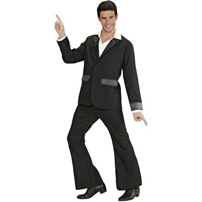 Disfraz de Discoteca Negro Widmann - Traje de Fiesta de los 70 para Hombre Disfraz de Discoteca Negro Widmann - Traje de Fiesta de los 70 para Hombre