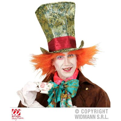Widmann Modell Hoher Hut mit Orange Haar - Kostümzubehör Widmann Modell Hoher Hut mit Orange Haar - Kostümzubehör