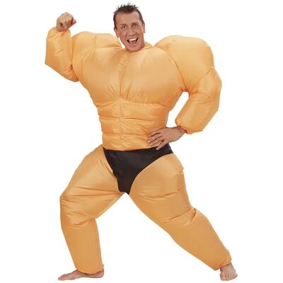 Widmann Uppblåsbar bodybuilderkostym med fläkt - För karneval och fest Widmann Uppblåsbar bodybuilderkostym med fläkt - För karneval och fest