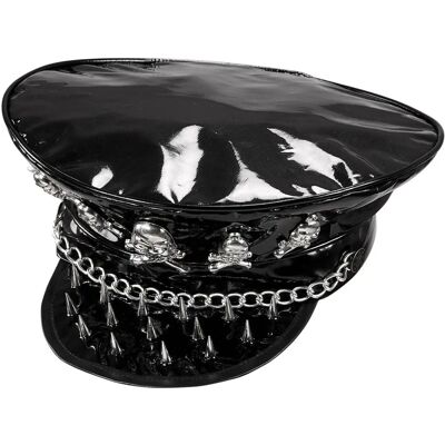 Widmann Vinyl Rocker Hat with Chain and Skull - Hat Widmann Vinyl Rocker Hat with Chain and Skull - Hat