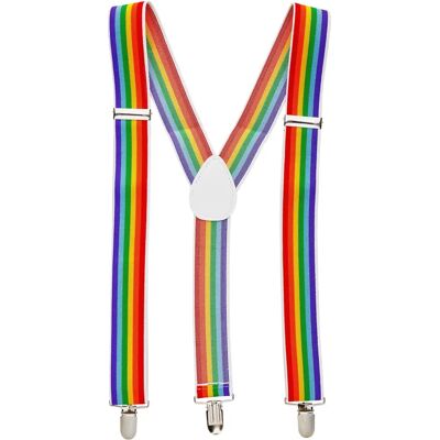Finidi Unisex Regenboog Gestreepte BRETELS - Modeaccessoire Finidi Unisex Regenboog Gestreepte BRETELS - Modeaccessoire