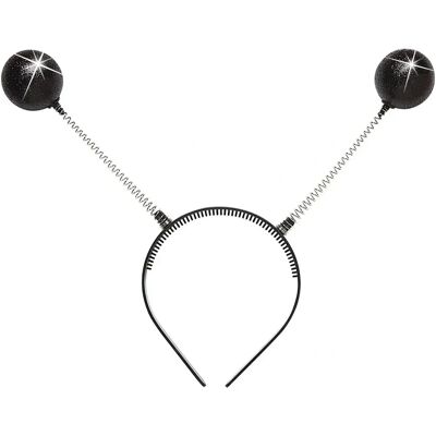 Acessório de fantasia com antenas de glitter pretas - Unissex de Widmann Acessório de fantasia com antenas de glitter pretas - Unissex de Widmann