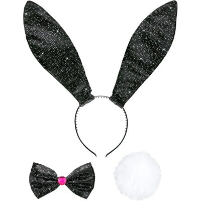 WIDMANN Schwarzes Glitzer Bunny Kostümset für Erwachsene WIDMANN Schwarzes Glitzer Bunny Kostümset für Erwachsene
