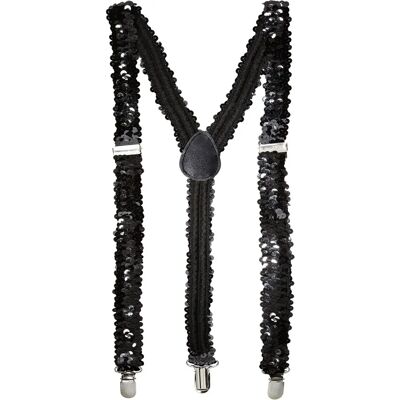 Bretelles à sequins noires Widmann - Accessoire de costume Bretelles à sequins noires Widmann - Accessoire de costume