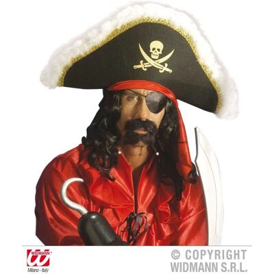 Gorro de Capitán Pirata WIDMANN 8482P - Accesorio de Disfraz Gorro de Capitán Pirata WIDMANN 8482P - Accesorio de Disfraz