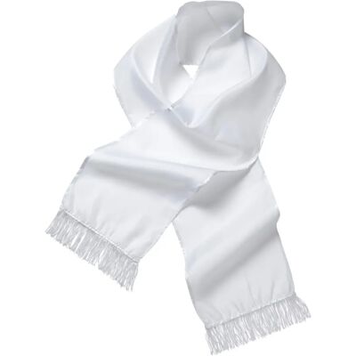 Écharpe en satin blanc Widmann - Gangster Mafia Années 20 - Écharpe en satin pour gangster Écharpe en satin blanc Widmann - Gangster Mafia Années 20 - Écharpe en satin pour gangster