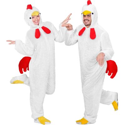 Widmann M-L White Chicken Costume - Costumed with Hood & Mask Widmann M-L White Chicken Costume - Costumed with Hood & Mask