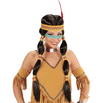 Buttinette Black Indianer Wig with Braids - Wig Buttinette Black Indianer Wig with Braids - Wig