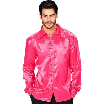 Camicia Disco Rosa di Widmann - Camicia di raso rosa anni '70 Camicia Disco Rosa di Widmann - Camicia di raso rosa anni '70