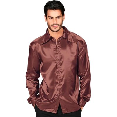Camicia Disco Marrone anni 70 di Widmann - Camicia Disco Camicia Disco Marrone anni 70 di Widmann - Camicia Disco