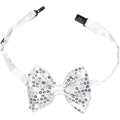 Déguisement Fantaisie Widmann - Noeud papillon argenté avec sequins et LEDs clignotants - Publicité Déguisement Fantaisie Widmann - Noeud papillon argenté avec sequins et LEDs clignotants - Publicité
