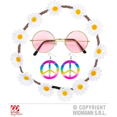 Ensemble Hippie Flower Power de Widmann - Costumes & Accessoires Ensemble Hippie Flower Power de Widmann - Costumes & Accessoires